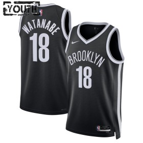 Maillot Basket Enfant Brooklyn Nets Yuta Watanabe 18 2022-23 Nike Icon Edition Noir Swingman